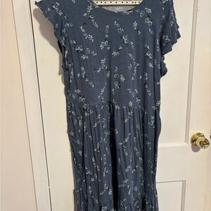 Torrid Blue Floral Dress with Pockets